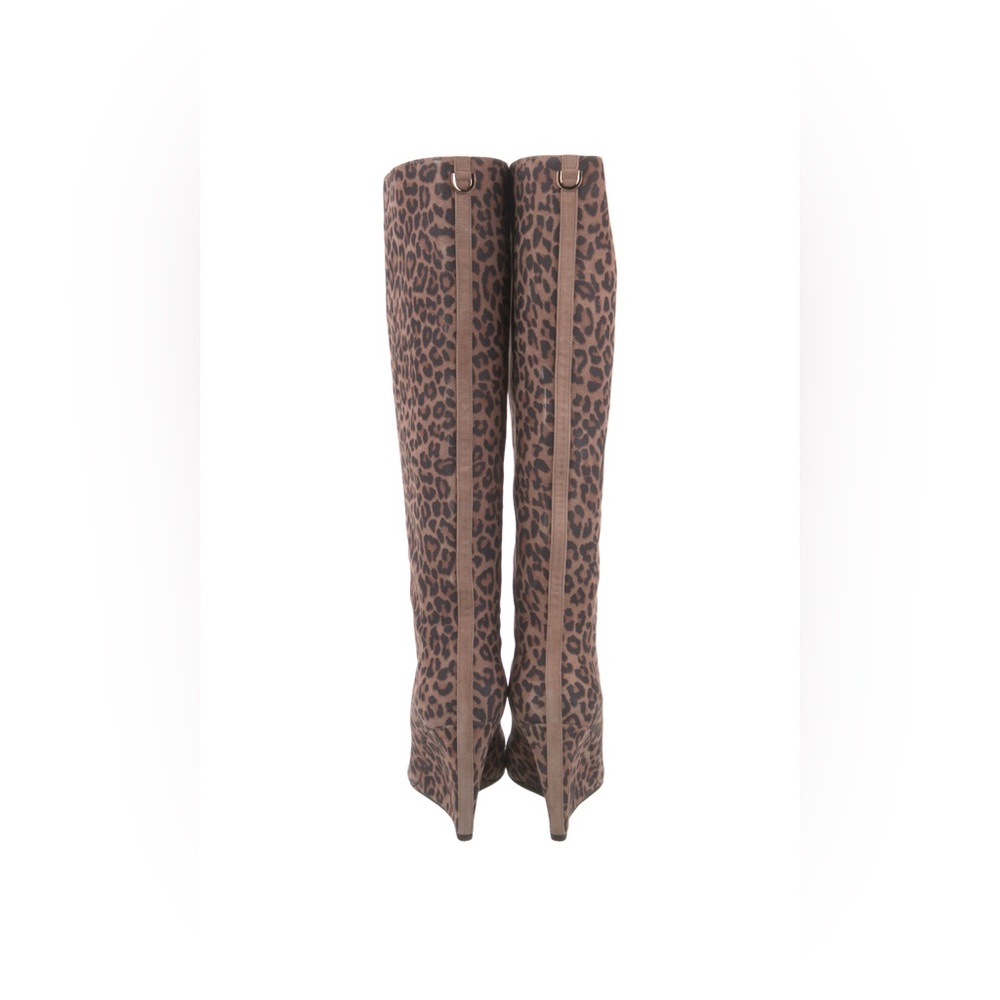 Sergio Rossi Leopard Wedge Boots